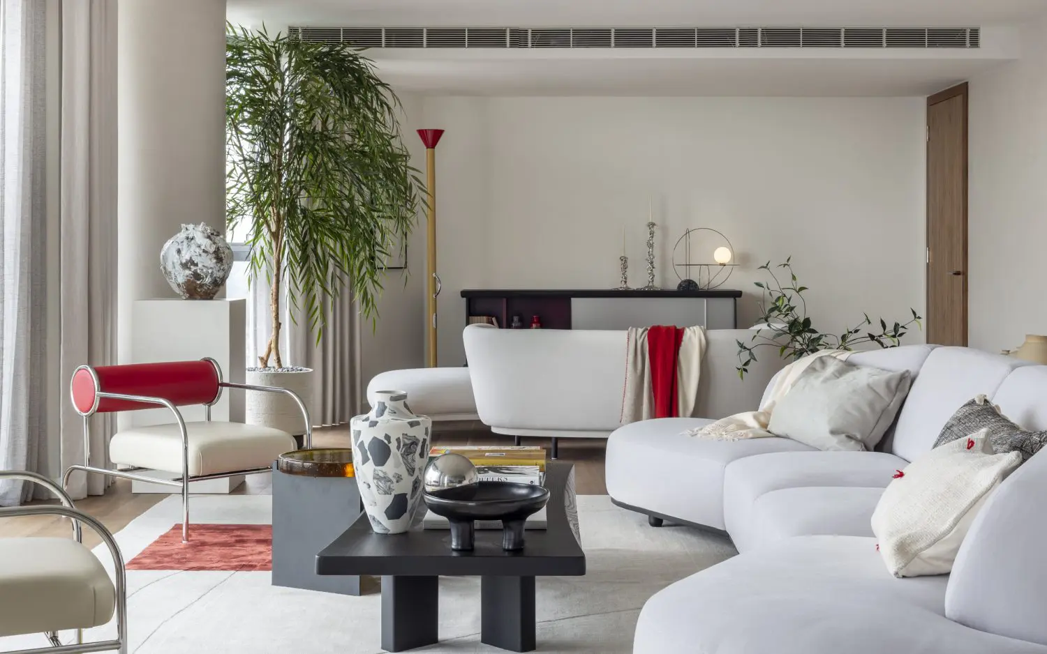 SCP Contracts priced up and supplied the furnishings for this stylish show apartment design by Johnson Naylor